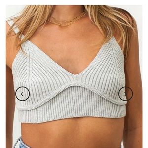 Isabelle’s Cabinet Callie Grey Knit Crop Top